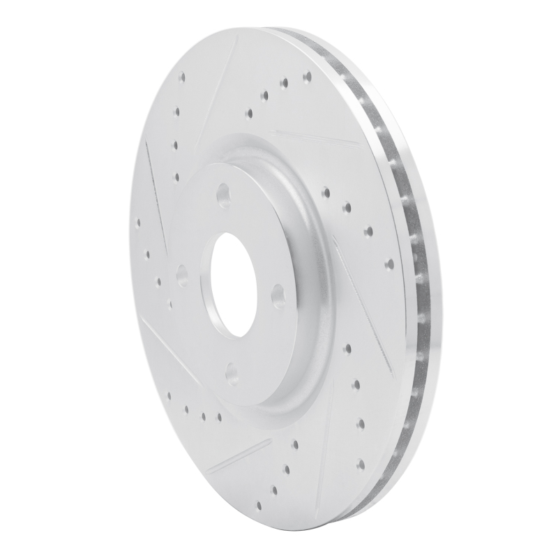 Ford Ecosport Brake Rotor (1) - Front Left - R1 Concepts - Drilled & Slotted - Silver - `18-`22